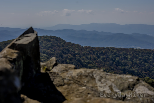The view south from the summit of Stony Man shows rippled ridge lines in succession.
